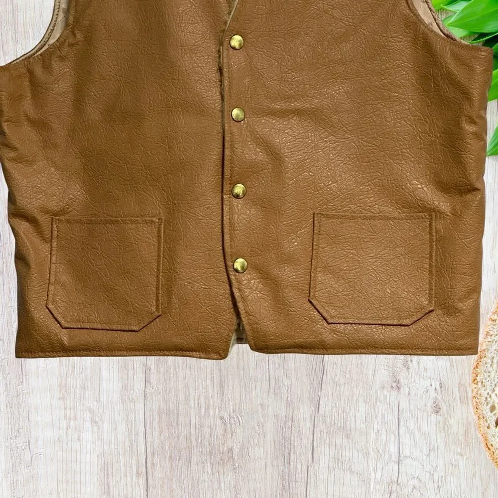 Fingerhut Mens Quilt Lined Vest Size 42 70's Southwestern‎ Hipster Vintage